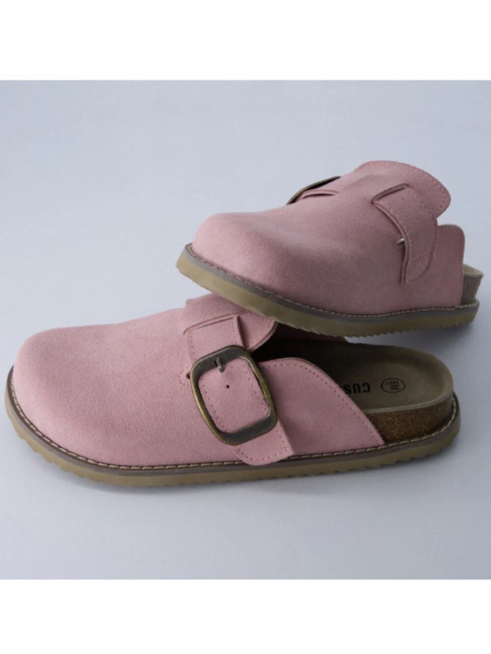 CUSHIONAIRE Suede Blain Slip On Memory Foam Footbed Mules Light Pink - Picture 3 of 10